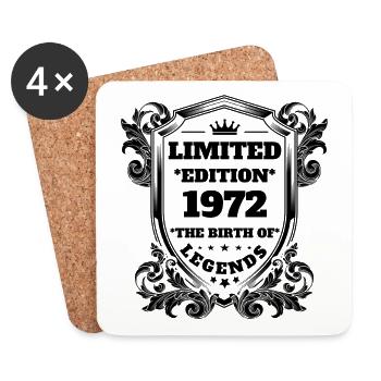 1972 Birthday vintage Vintage Retro - Coasters (set of 4) - white - Front