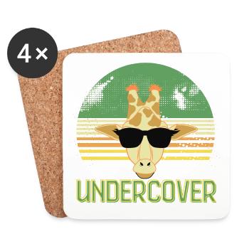 undercover Giraffe Sonnenbrille - Untersetzer (4er-Set) - Weiß - Vorne