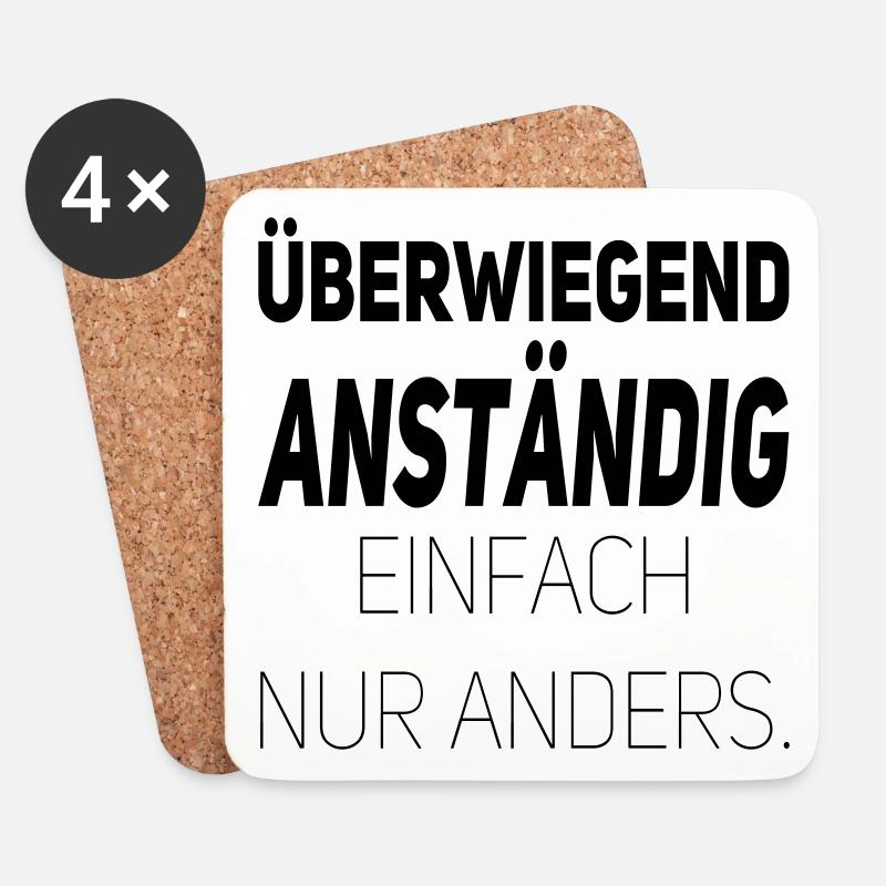 Anständig einfach nur anders - Untersetzer (4er-Set) - Weiß