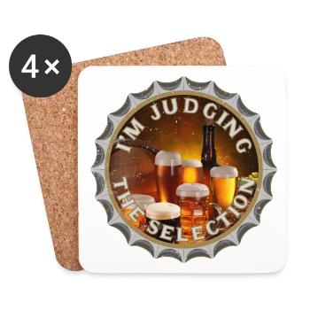 I M JUDGING THE BEER SELECTION - Coasters (set of 4) - white - Front
