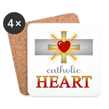 Catholic Heart - Coasters (set of 4) - white - Front