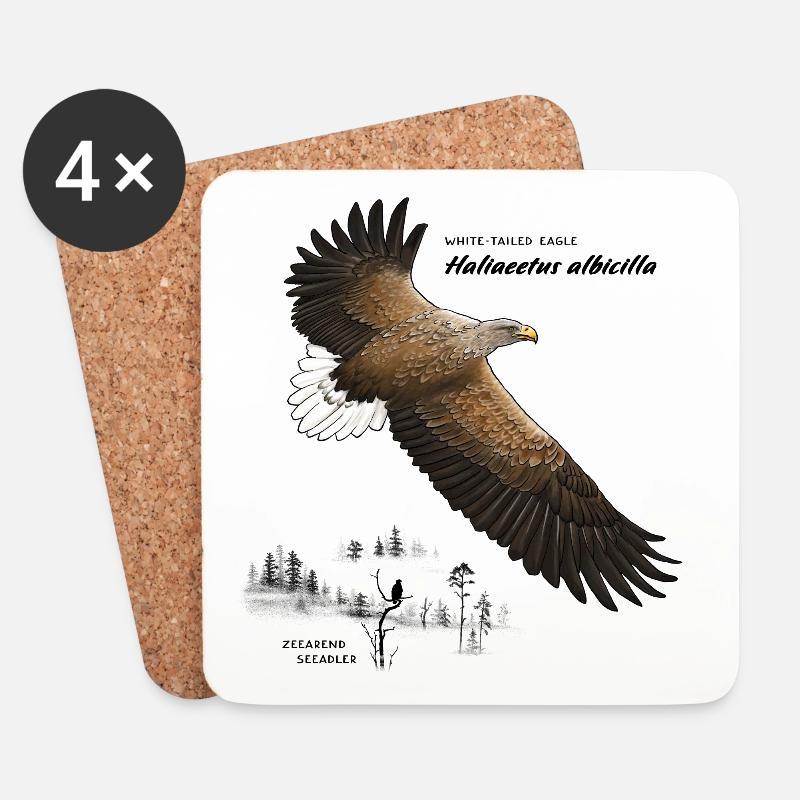 European white-tailed eagle - Coasters (set of 4) - white