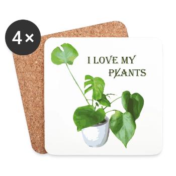 I love my plants - Untersetzer (4er-Set) - Weiß - Vorne