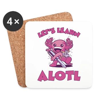 Axolotl Inscription École de cône de première année - Dessous de verre (lot de 4) - blanc - Devant