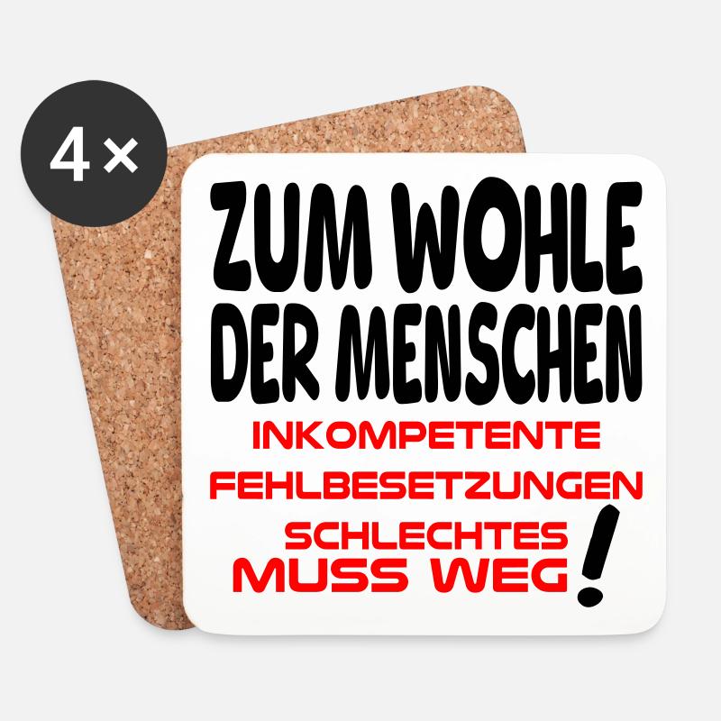 zum Wohle der Menschen II - Untersetzer (4er-Set) - Weiß
