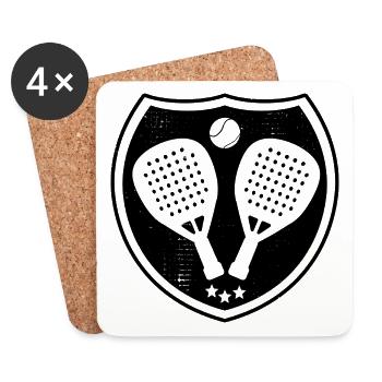 Padel Tennis Vintage Badge - Dessous de verre (lot de 4) - blanc - Devant