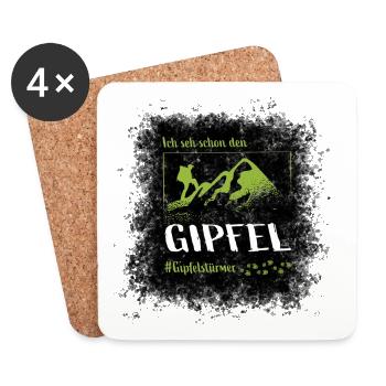 Ich seh schon den Gipfel - Berge - Wanderung - Untersetzer (4er-Set) - Weiß - Vorne