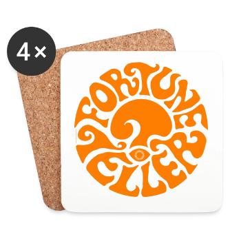 FORTUNE TELLER - orange - Wahrsager*in - sixties - Untersetzer (4er-Set) - Weiß - Vorne