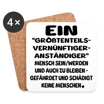 Mensch sein werden bleiben - Untersetzer (4er-Set) - Weiß - Vorne