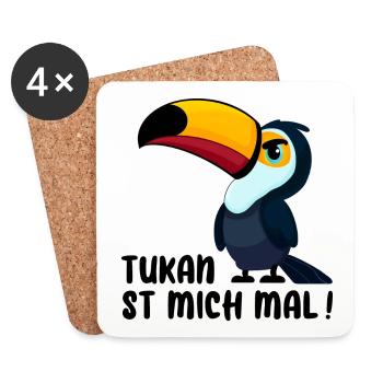 TUKAN VOGEL AMERIKA SAFARI BÖSE LAUNE ABNEIGUNG - Untersetzer (4er-Set) - Weiß - Vorne