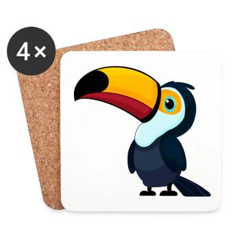 TUKAN TUCAN VÖGEL VOGEL TIER BUNT NATUR TROPEN - Untersetzer (4er-Set) - Weiß - Vorne