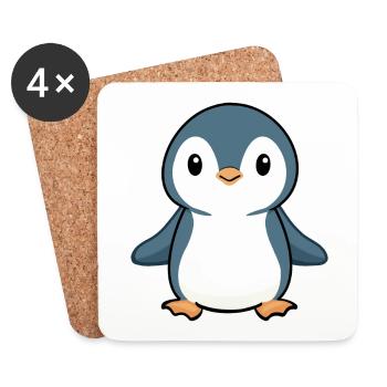 PINGOUIN OISEAU ANTARCTIQUE PÔLE SUD BÉBÉ GLACE DANDINEMENT - Dessous de verre (lot de 4) - blanc - Devant
