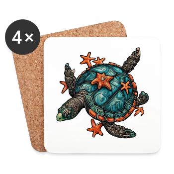 Turtle - Coasters (set of 4) - white - Front