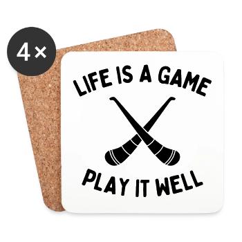 Hurling: Life is a game. Play it well. - Coasters (set of 4) - white - Front