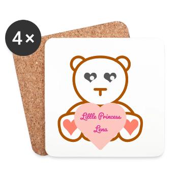 Petite princesse Léna - Dessous de verre (lot de 4) - blanc - Devant