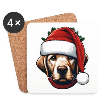 DOG MERRY CHRISTMAS FAMILY PET LOVE HEART - Coasters (set of 4) - white - Front