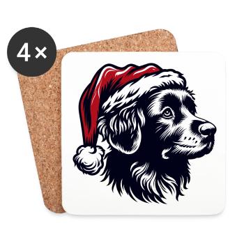 DOG MERRY CHRISTMAS FAMILY PET LOVE HEART - Coasters (set of 4) - white - Front