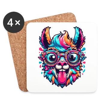 LUNETTES NERD ALPAGA CRAZY CRAZY COLORÉ RAINBOW - Dessous de verre (lot de 4) - blanc - Devant