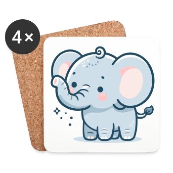 ELEPHANT ANIMAL BABY CUTE TODDLER CHILD GIFT IDEA - Coasters (set of 4) - white - Front