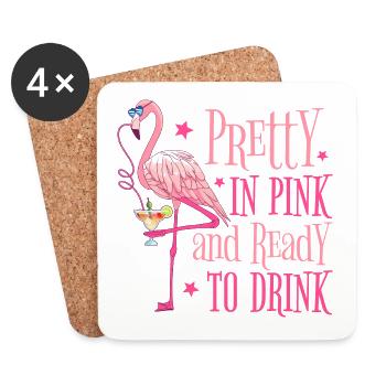 Flamingo JGA Party Pretty In Pink Ready To Drink - Untersetzer (4er-Set) - Weiß - Vorne