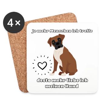 Hundeliebhaber Design - Untersetzer (4er-Set) - Weiß - Vorne