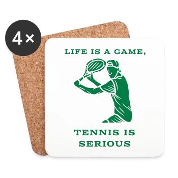 La vie pour le tennis - Dessous de verre (lot de 4) - blanc - Devant