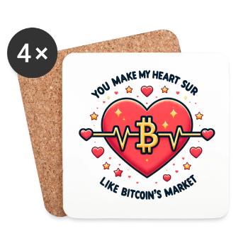 You Make My Heart Sur Like Bitcoin´s Market - Untersetzer (4er-Set) - Weiß - Vorne