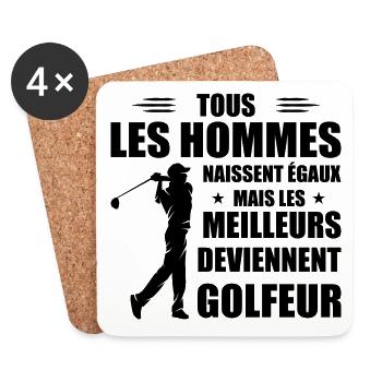 Ebenso bessere Männer werden Golfer - Untersetzer (4er-Set) - Weiß - Vorne