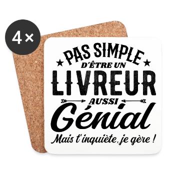 A Great Delivery Man - Humorous Delivery Man Gift - Coasters (set of 4) - white - Front