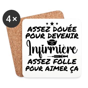 Talented enough to become a nurse - Coasters (set of 4) - white - Front