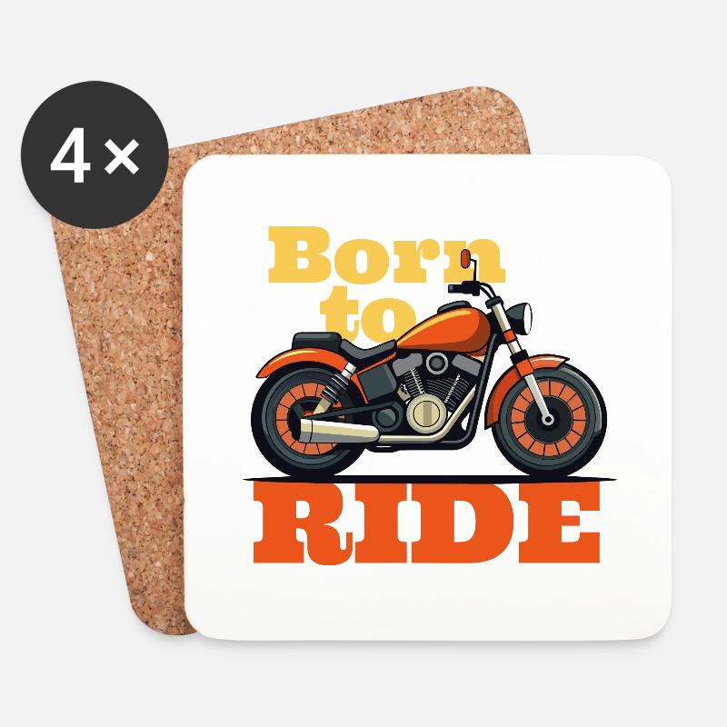Born to ride - Untersetzer (4er-Set) - Weiß