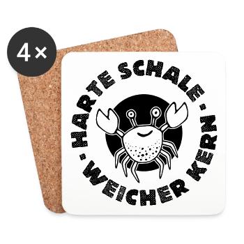 KREBS Spruch black - Untersetzer (4er-Set) - Weiß - Vorne