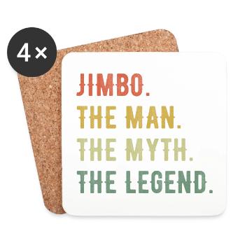 James Jimbo Prénom Forme abrégée Homme Mythe Légende - Dessous de verre (lot de 4) - blanc - Devant