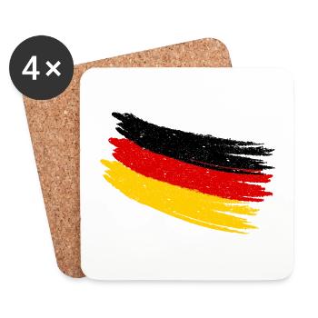 Drapeau allemand allemand Drapeau allemand Vintage - Dessous de verre (lot de 4) - blanc - Devant