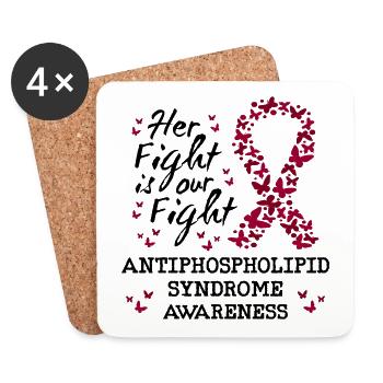 Sensibilisation au syndrome des antiphospholipides - Dessous de verre (lot de 4) - blanc - Devant