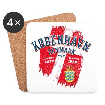 Kobenhavn Dänemark Dänischer Klassiker - Untersetzer (4er-Set) - Weiß - Vorne