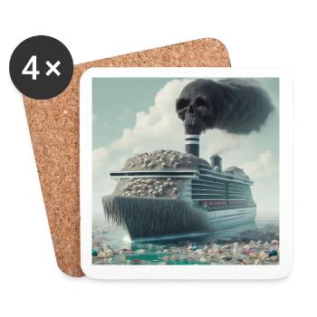 Boat Travel Environmental Protection - Coasters (set of 4) - white - Front