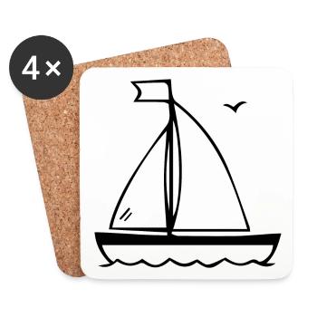 VOILIER VOILIER VOILIER MARITIMEEN VACANCES - Dessous de verre (lot de 4) - blanc - Devant