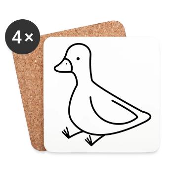 ENTE ENTLEIN KÜKEN GANS VOGEL TIER FLUG FEDER JUNG - Untersetzer (4er-Set) - Weiß - Vorne