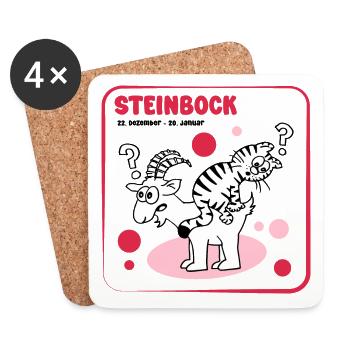 Signe du zodiaque Capricorne - Dessous de verre (lot de 4) - blanc - Devant