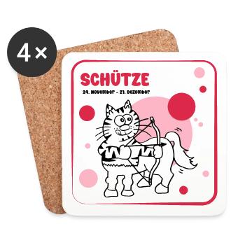 Sternzeichen Schütze - Untersetzer (4er-Set) - Weiß - Vorne