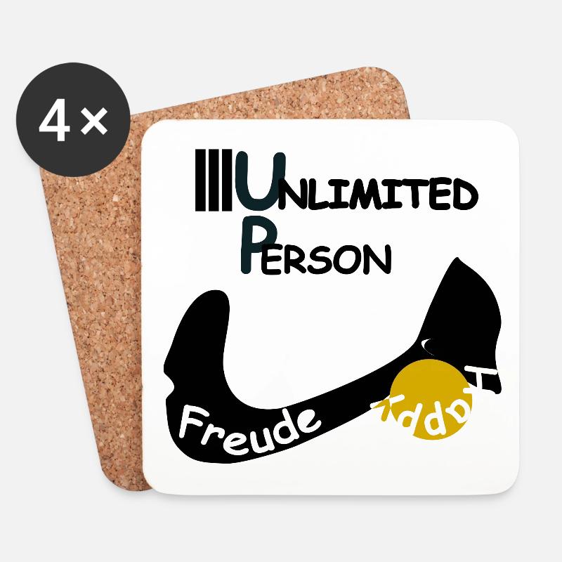 Freude & Happy - Untersetzer (4er-Set) - Weiß