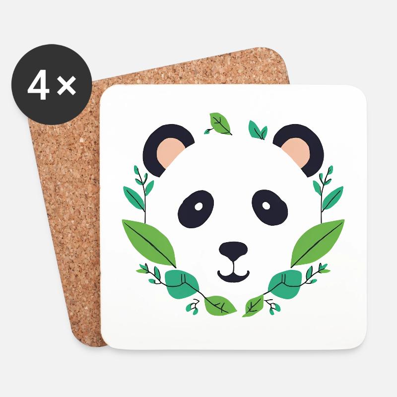 Panda Frieden - Untersetzer (4er-Set) - Weiß