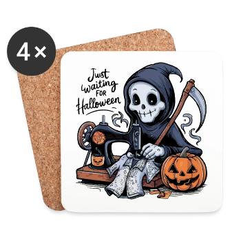 Grim Reaper coud un costume d’Halloween - Dessous de verre (lot de 4) - blanc - Devant