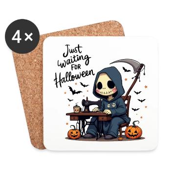 Grim Reaper coud un costume d’Halloween - Dessous de verre (lot de 4) - blanc - Devant