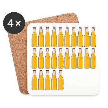 25 Bierflaschen - Bier - 25 Jahre - 25. Geburtstag - Untersetzer (4er-Set) - Weiß - Vorne