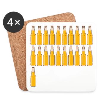 21 Bierflaschen - Bier - 21 Jahre - 21. Geburtstag - Untersetzer (4er-Set) - Weiß - Vorne