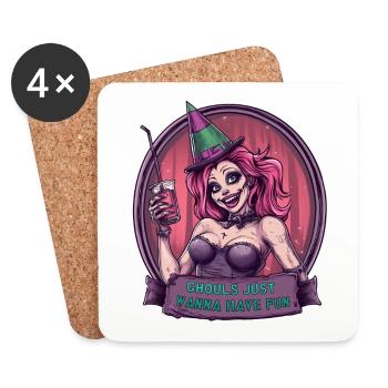 Les goules veulent juste s’amuser - Dessous de verre (lot de 4) - blanc - Devant