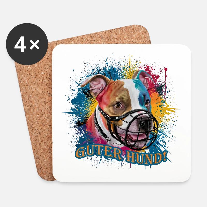 Guter Hund - Staffordshire Terrier - Untersetzer (4er-Set) - Weiß