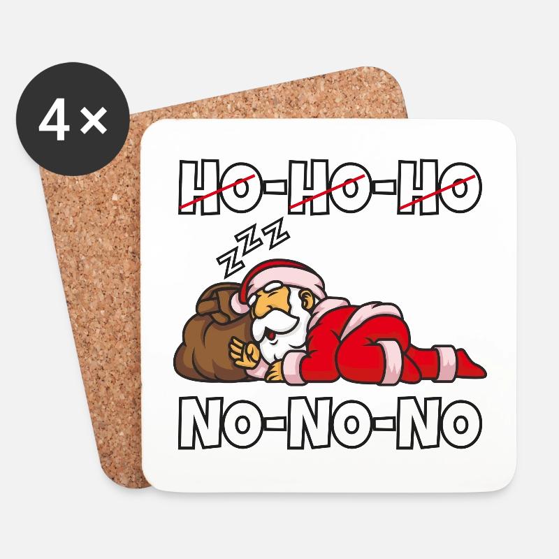 Fauler Weihnachtsmann - Untersetzer (4er-Set) - Weiß